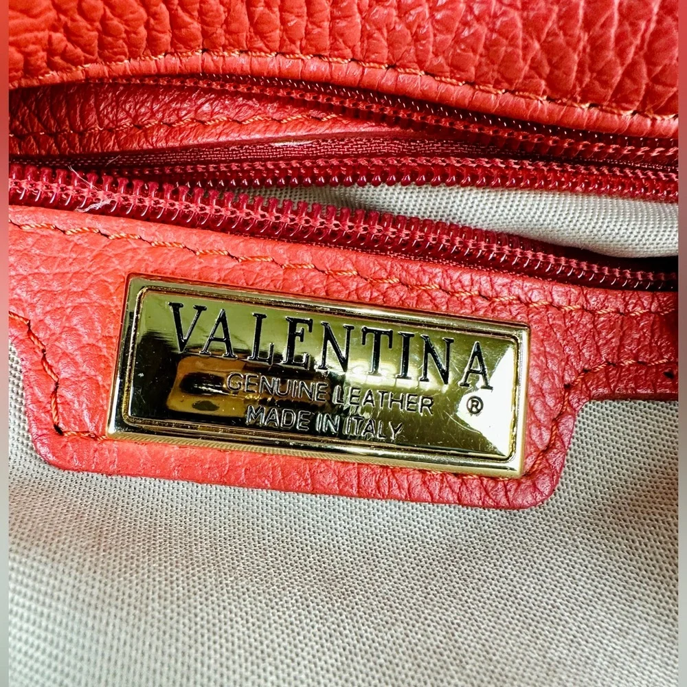 RARE Vintage Valentina Coral Convertible Bucket Bag Leather
